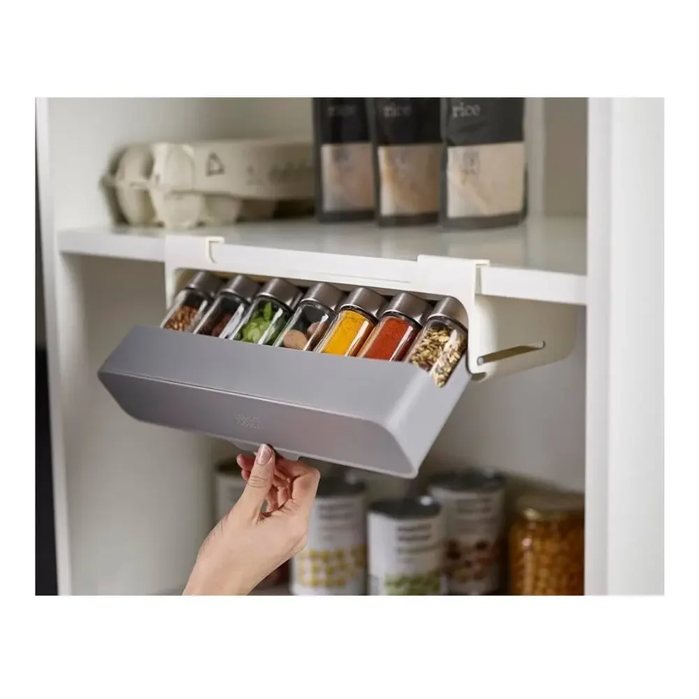 Spice Rack Organizer - Under-Shelf Kitchen Cabinet Storage‎ Solution for Spices
